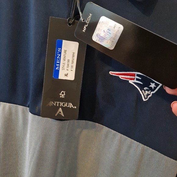 Mens NWTs New England Patriots Football Collared Polo Shirt - Picture 6 of 7